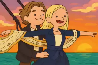 Jack and Rose at the ship’s bow became the ultimate symbol of cinematic romance — a sweeping, timeless image of love, freedom, and tragedy.
