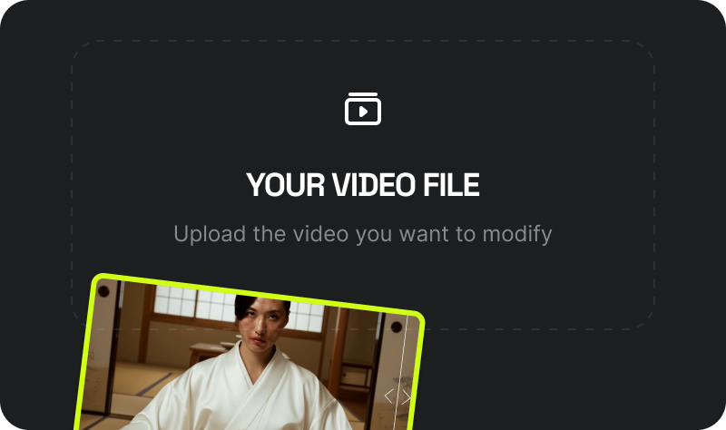 SELECT ORIGINAL VIDEO: Start by uploading the video file you want to edit. This is the main clip where the face will be replaced.