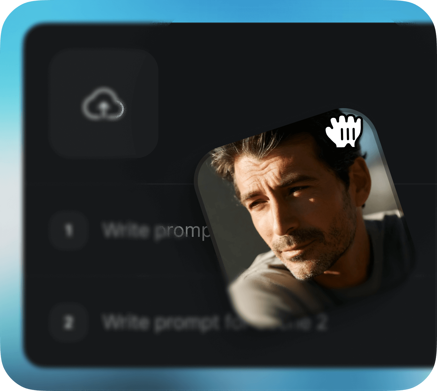 Uploading an image reference into Open Sora 2 AI video generator to guide scene creation, showing a close-up of a man’s intense expression for cinematic realism.
