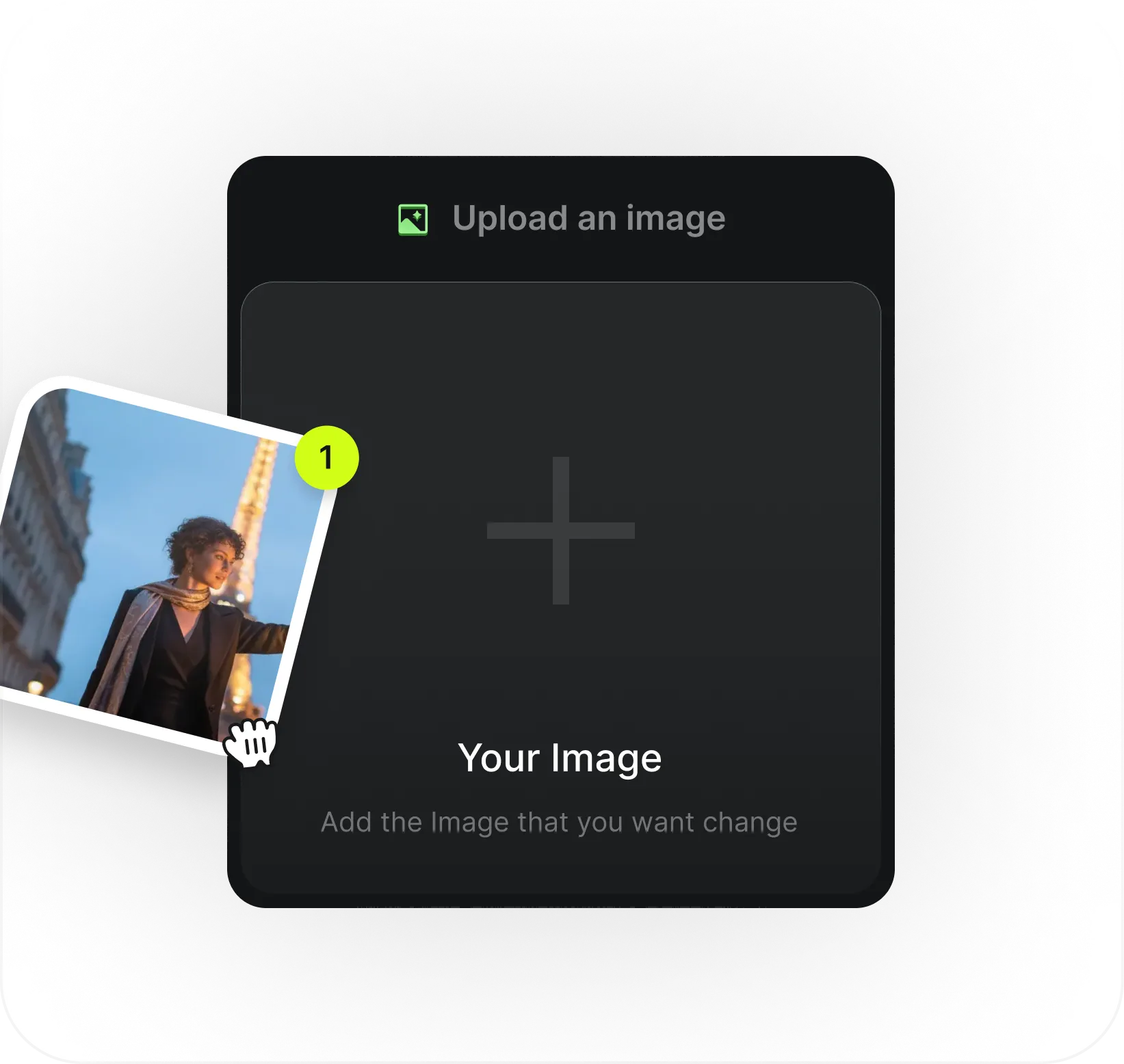 Upload Image: Add an optional image to guide the look, character, or environment.