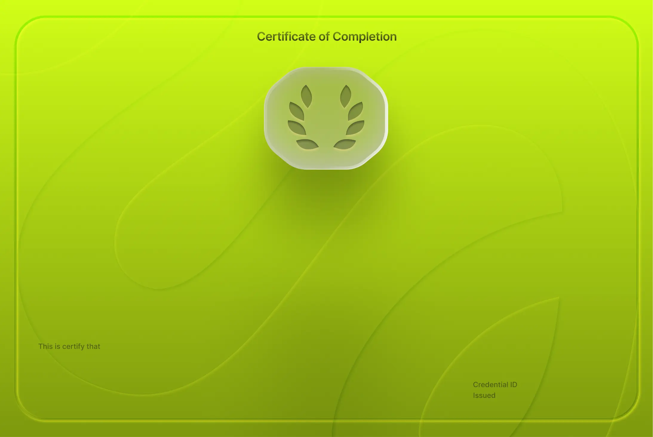 Course certificate