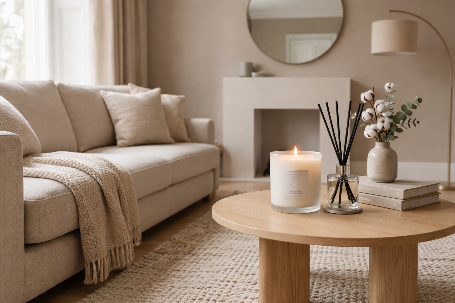 Scented candle and diffuser bundle