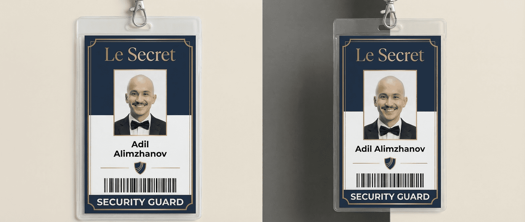 a security guard ID badge