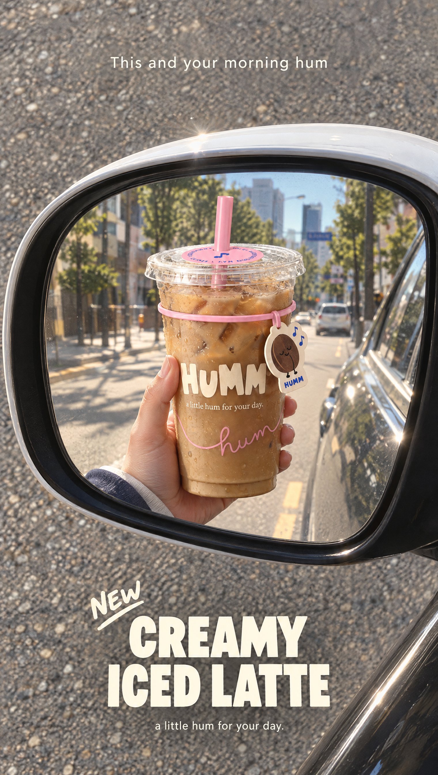 Humm Coffee in a Mirror