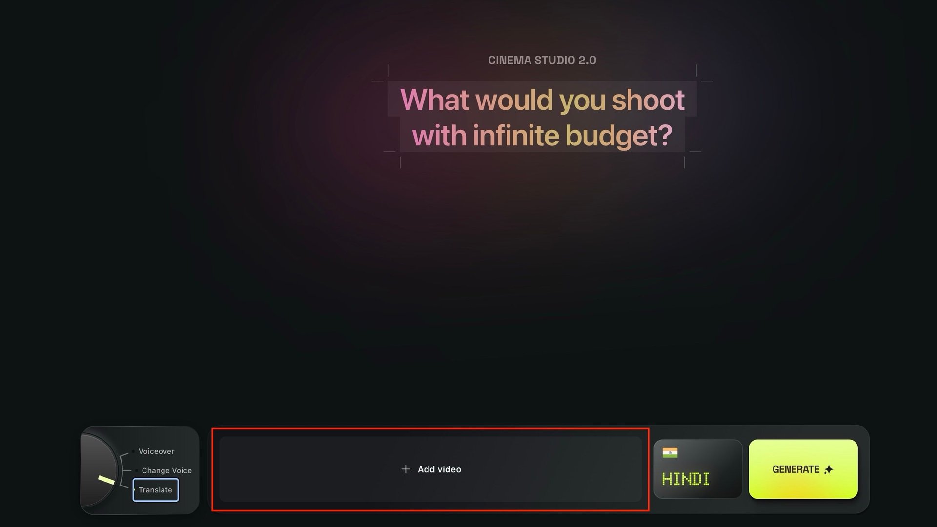 the image shows where a user can add video for translation