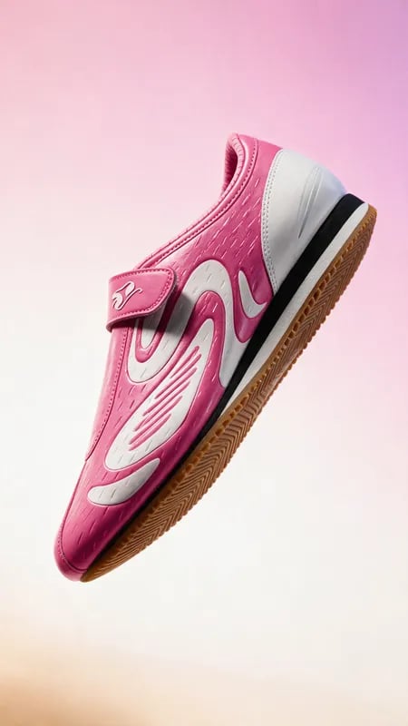 Pink sneaker on a pink background