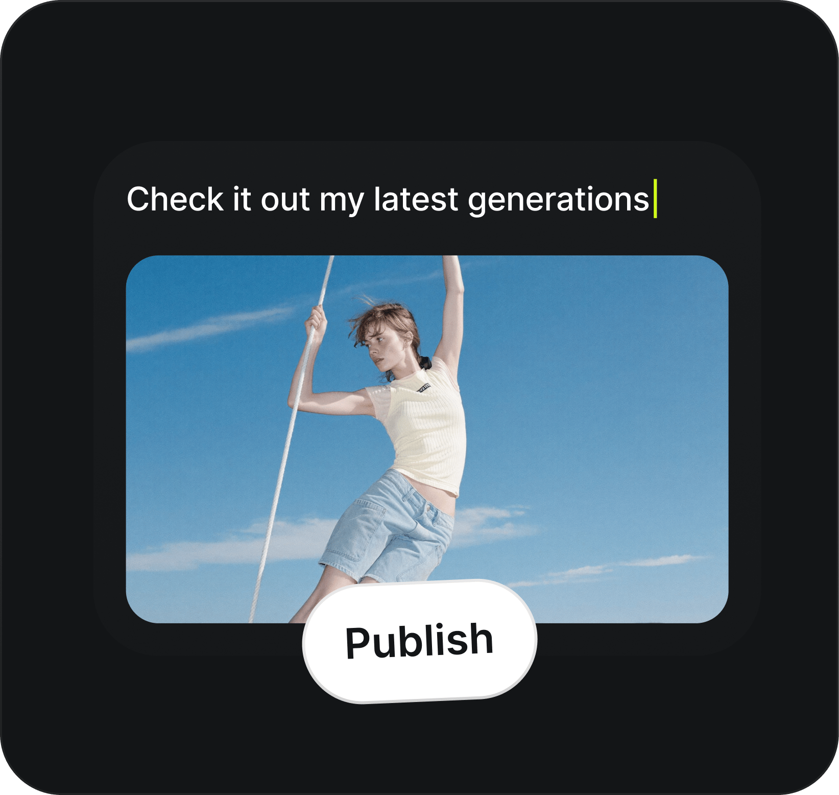 Publish to the community: Share finished work to the feed, get feedback, and let others discover your creations