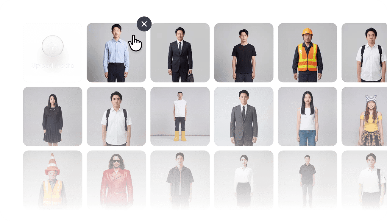 Cinema Studio reference selection with uploaded media and Elements