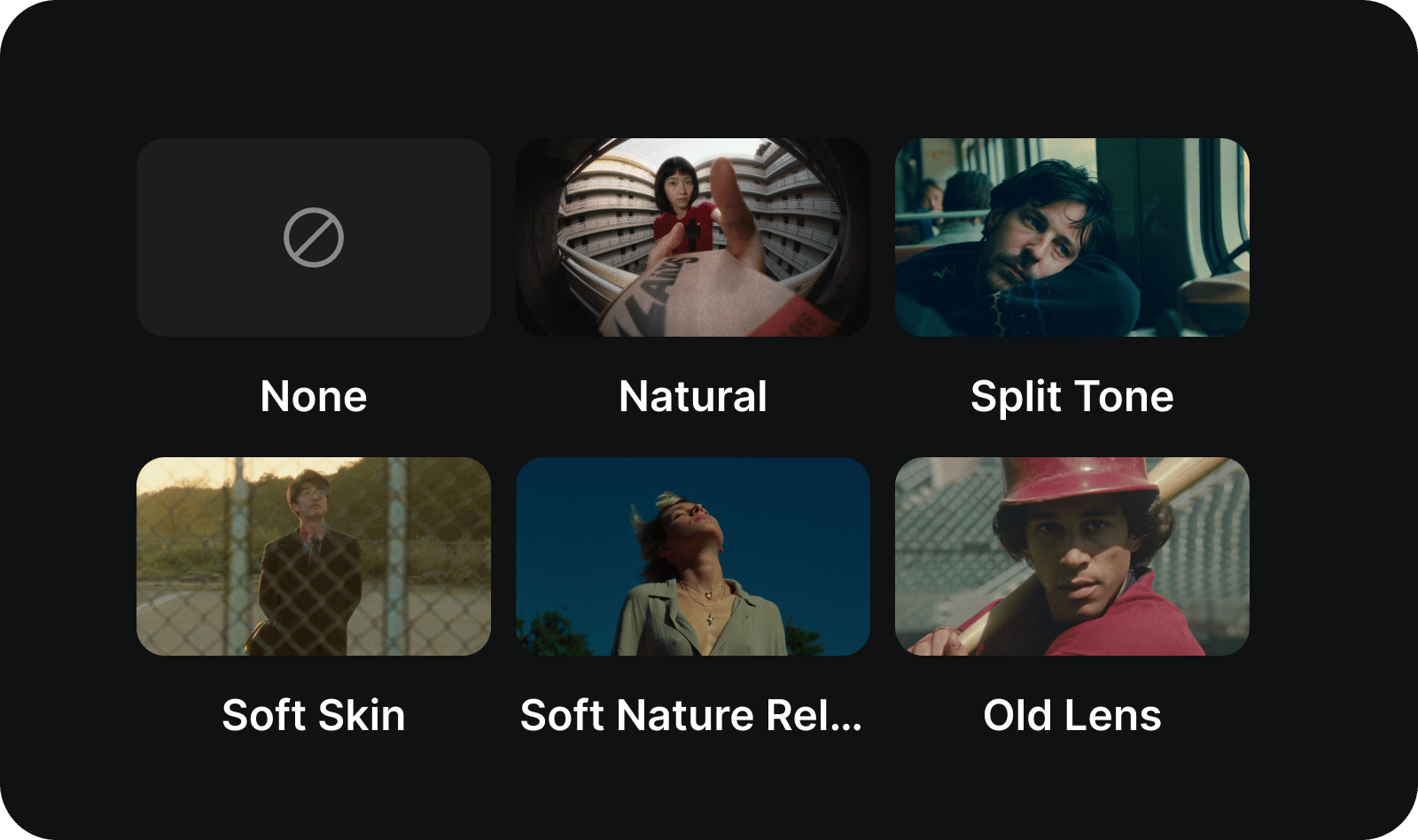 ADJUST YOUR GRADE: Fine-tune temperature, contrast, saturation, highlights, exposure, sharpness, and film grain
