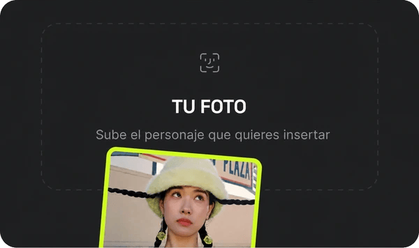 SUBE TU PERSONAJE DE ORIGEN: Selecciona y sube una foto clara del personaje que quieres usar como fuente.