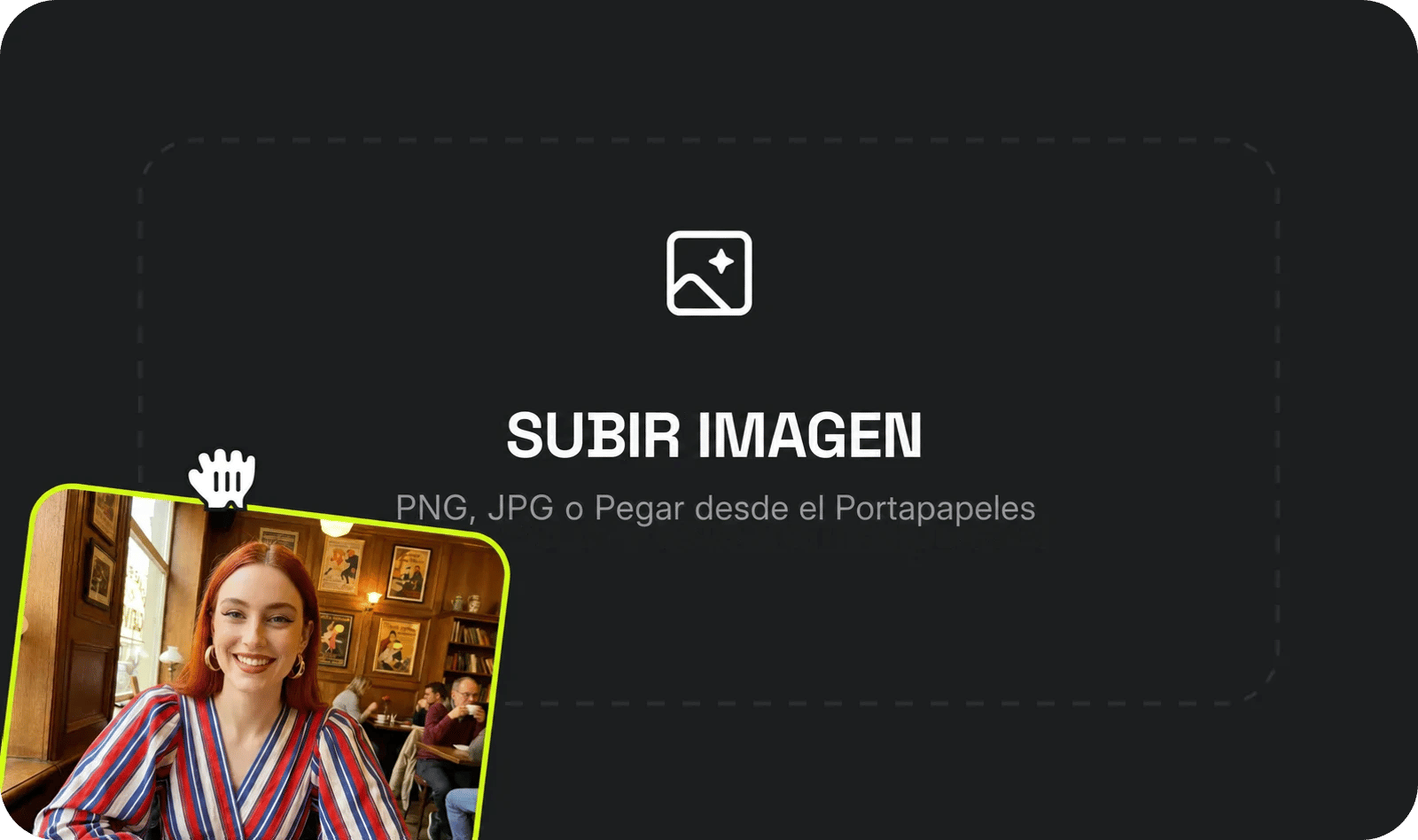 Sube la imagen del personaje: Selecciona y sube una foto clara del personaje que quieres usar como personaje principal en el video de salida.