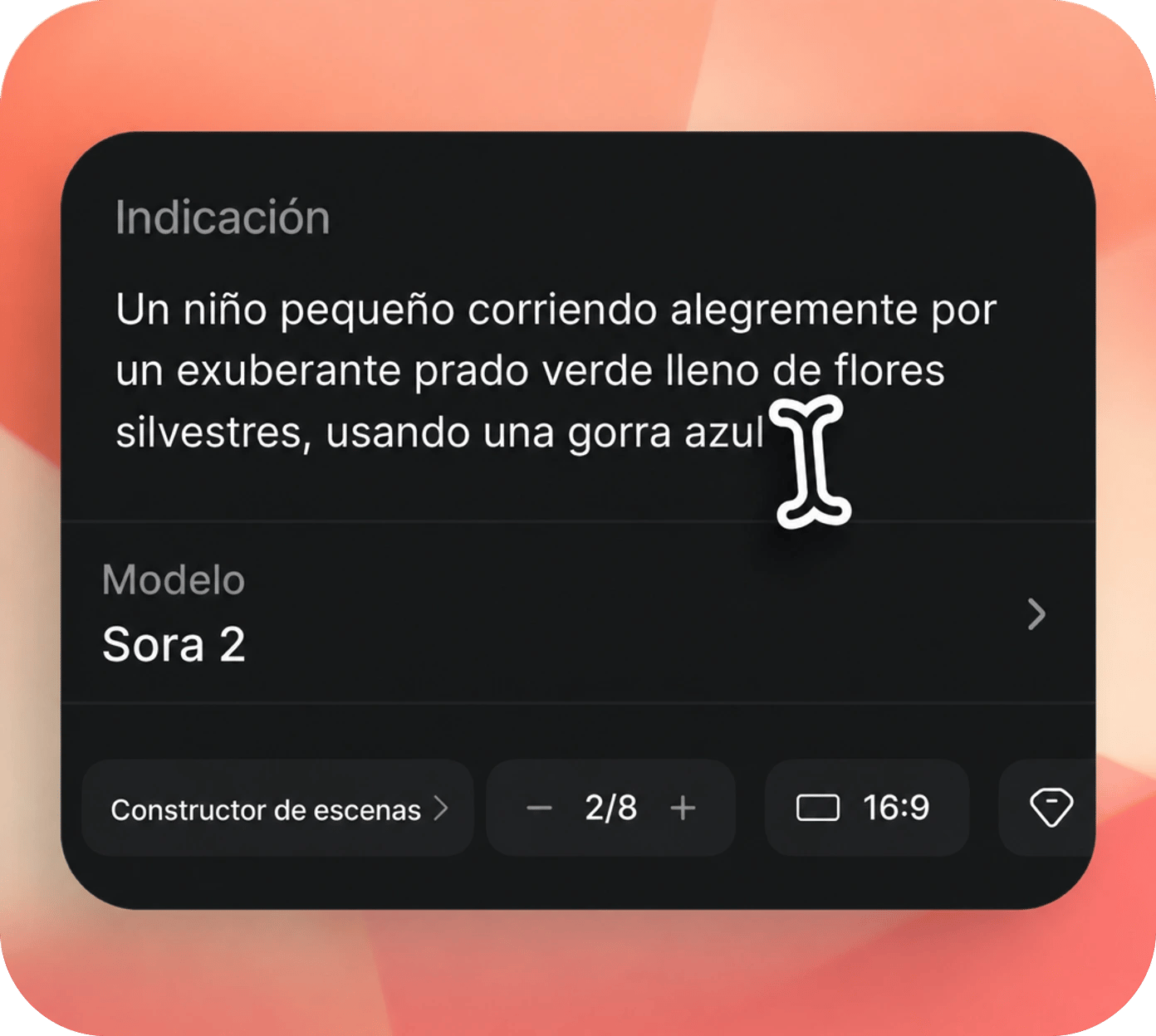 Vista previa de video generada con IA de Sora 2 que muestra a un niño pequeño corriendo alegremente con una mochila azul por un prado verde, creada a partir de un prompt de texto.