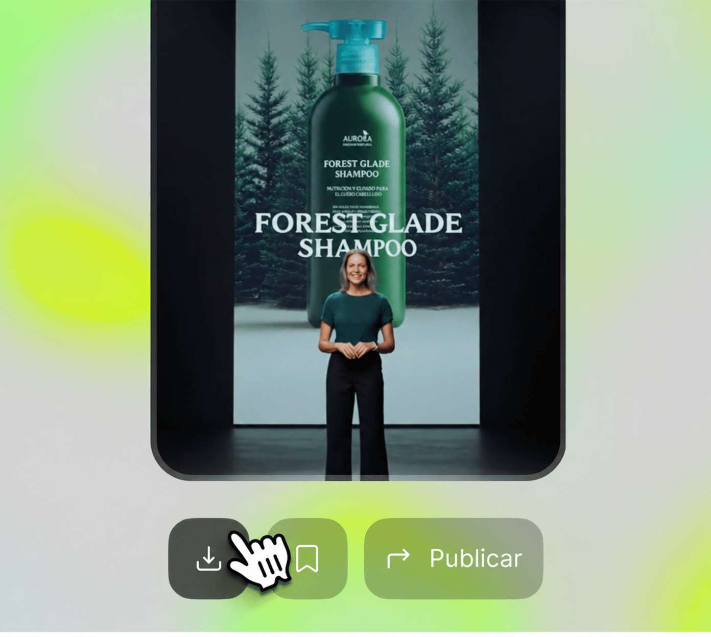 Genera y descarga: Consigue tu video con IA que detiene el scroll en segundos, listo para publicar en cualquier lugar.