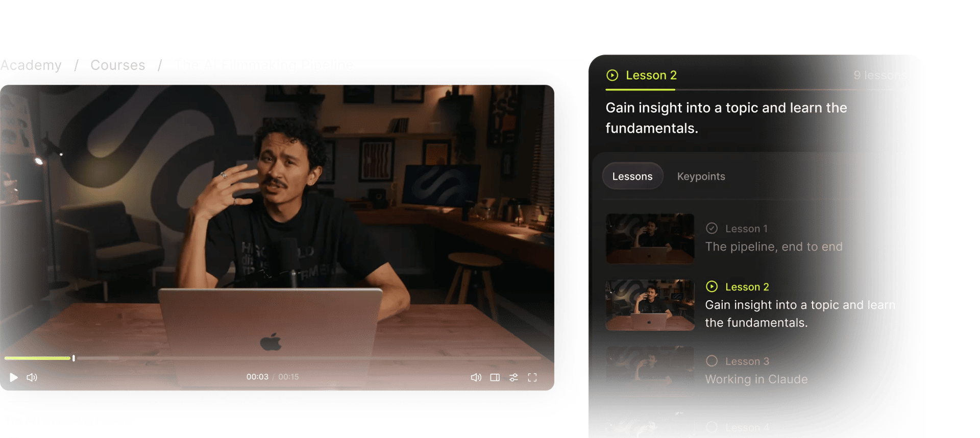 The AI Filmmaking Pipeline course on Higgsfield Academy