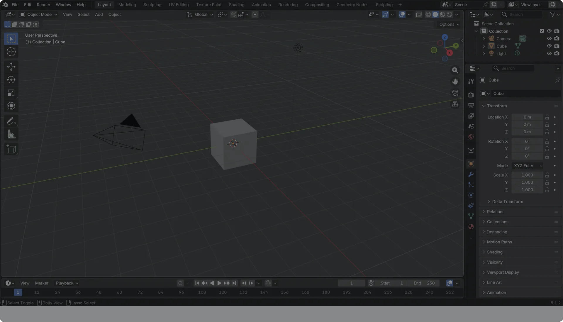 Blender workspace