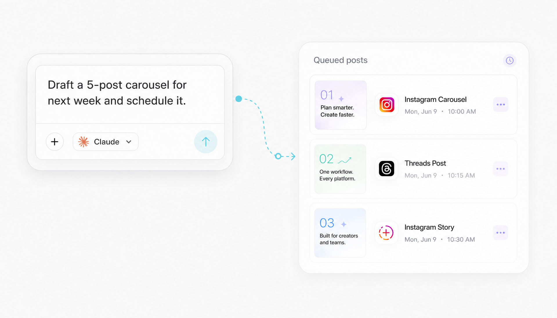 Scheduled content calendar