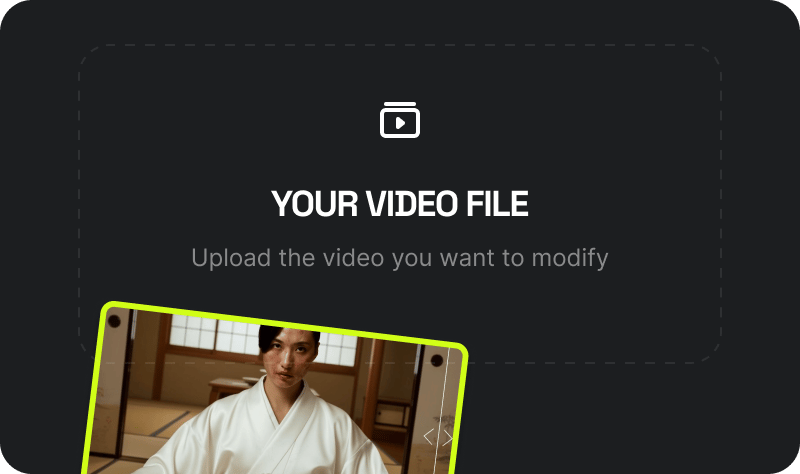 SELECT ORIGINAL VIDEO: Start by uploading the video file you want to edit. This is the main clip where the face will be replaced.