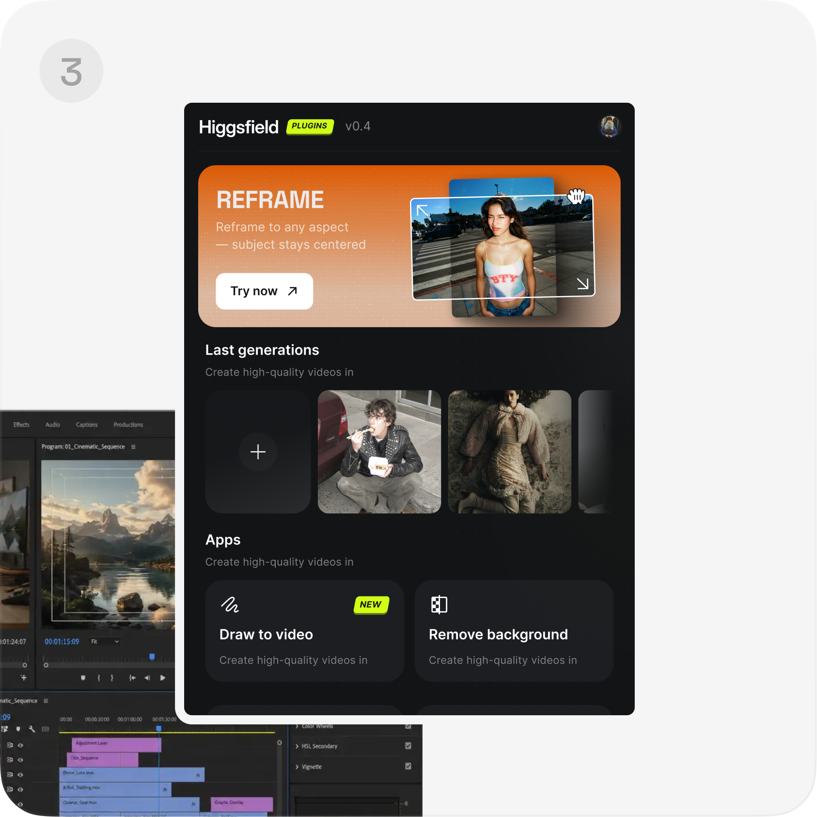 Open Adobe, find Higgsfield preview