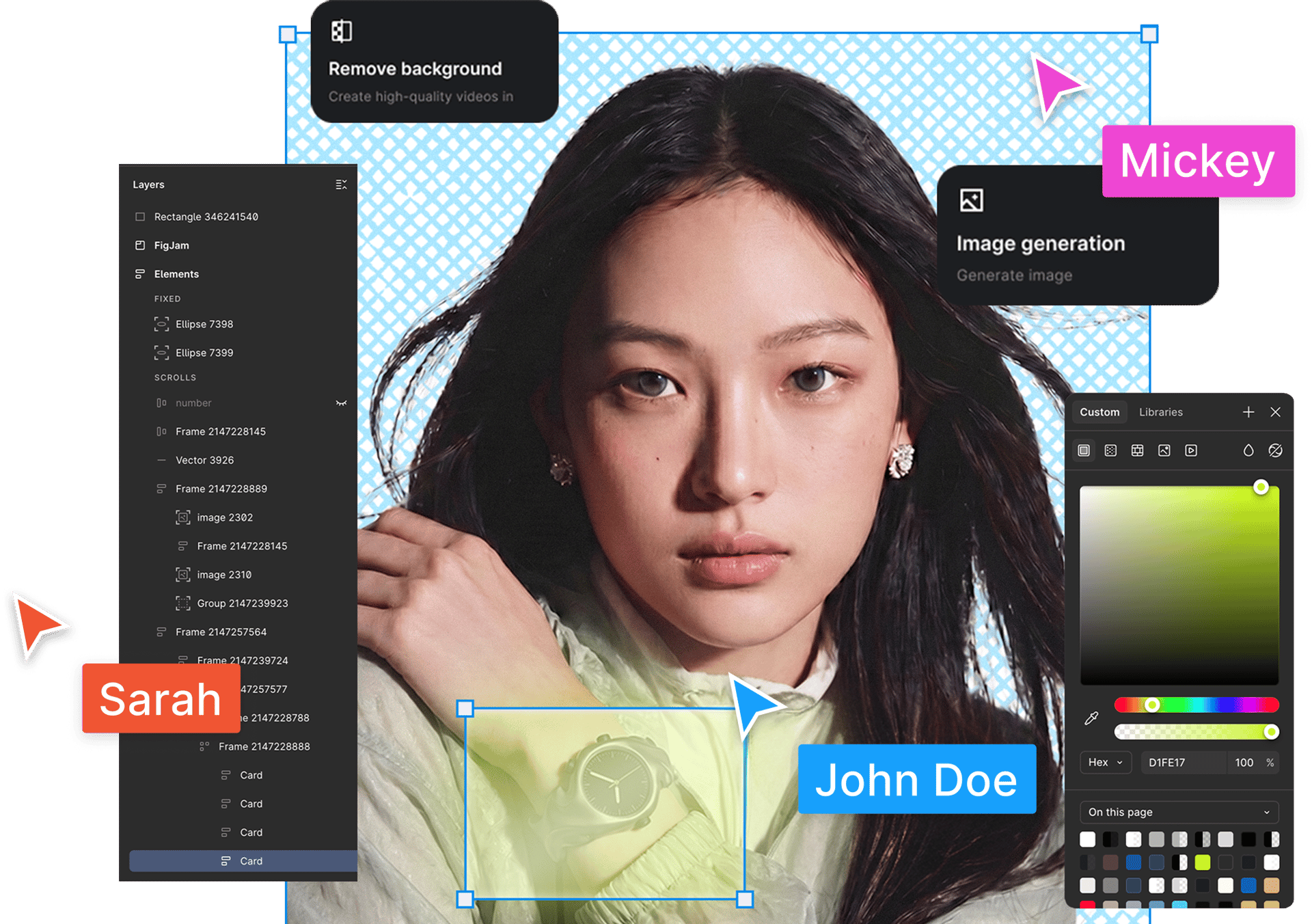 Higgsfield plugin panel inside Figma