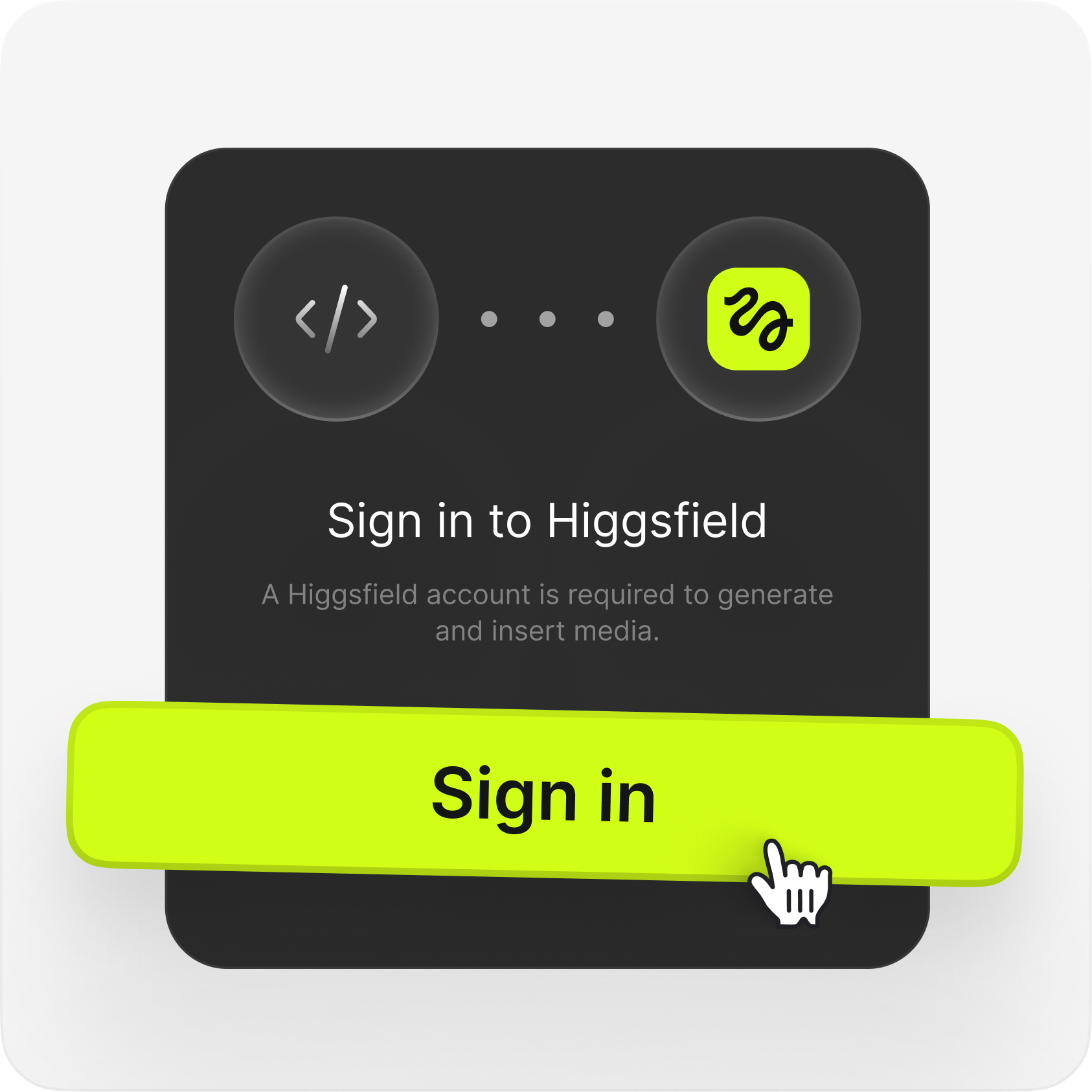 Sign in to Higgsfield preview