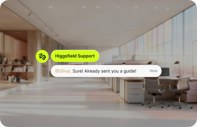 Higgsfield support workspace